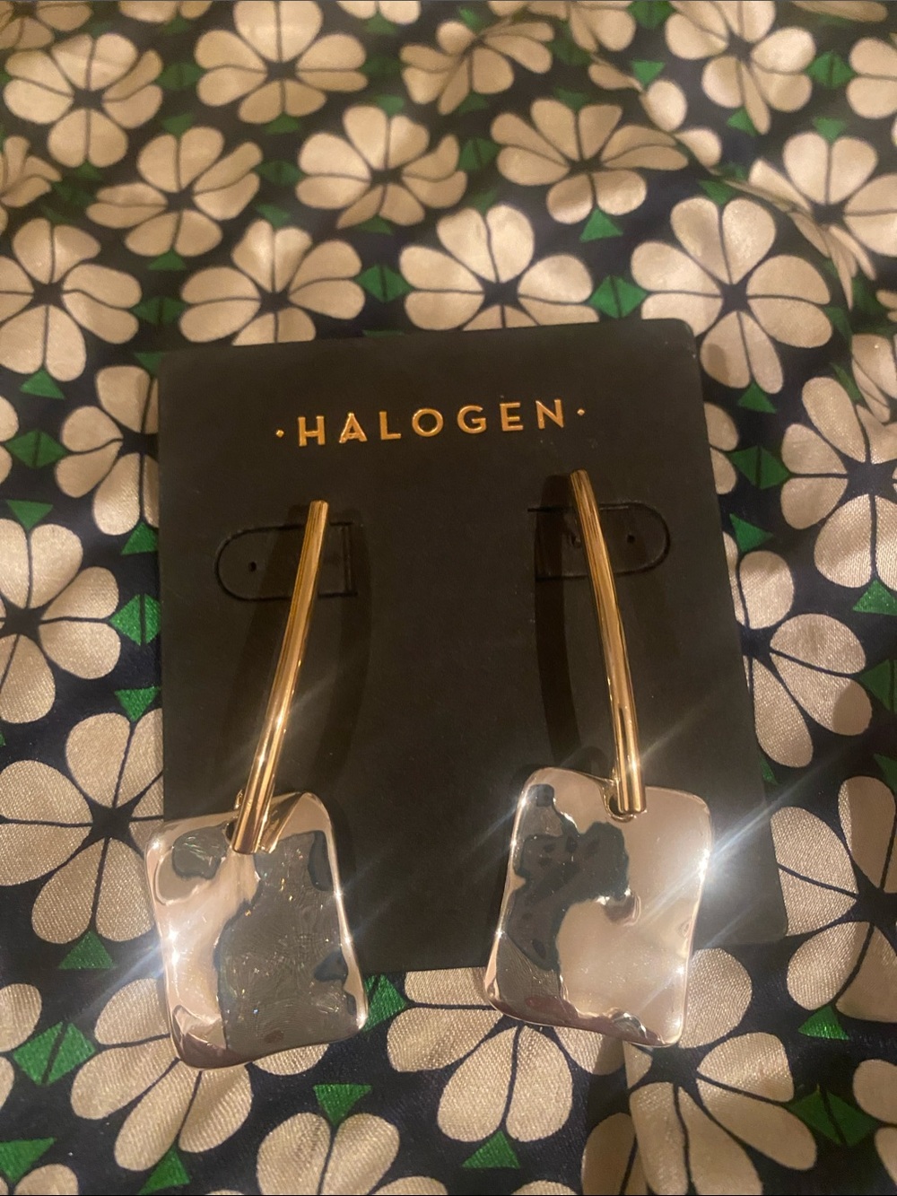 Halogen Gold and Silver Mixed-Metal Sculpted Drop Earrings